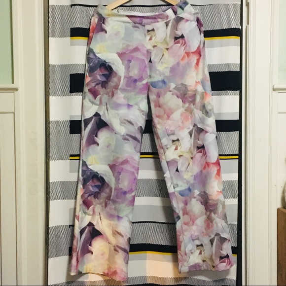 True Violet Floral Print Palazzo Pant (UK12/US8) - Picture 5 of 14